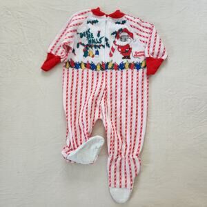 Vintage Santa Mouse Footed PJs 6-9 months